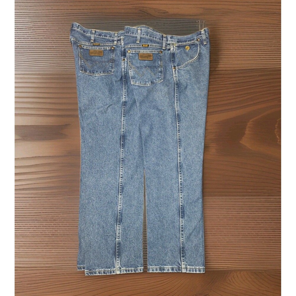 Wrangler George Strait Cowboy Cut Jeans 13MGSHD 34x30 Pair Lot 2 Flat 35x31